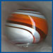 Glass Shifter Knob - Round - Red & White - A7213RW