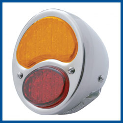 Complete Left Hand LED SS Tail Light - 6 Volt - Half Amber- Buy Online!