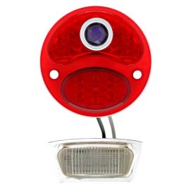 LED Replacement Tail Light - With Blue Dot - All Red - 12 Volt - Left